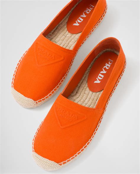 Orange Cotton Drill Espadrilles 